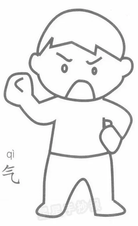 简笔画步骤人物表情包生气的小男孩简笔画表情包简笔画简笔画作品生气