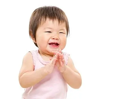 高兴,小女孩,鼓掌
