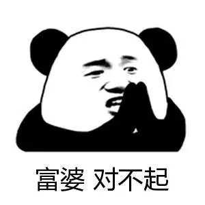 熊猫头富婆对不起双手合十斗图搞笑猥琐