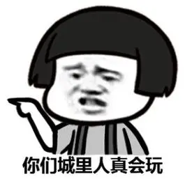 你们城里人真会玩_表情头牌_小鱼儿_蘑菇头_搞笑表情包