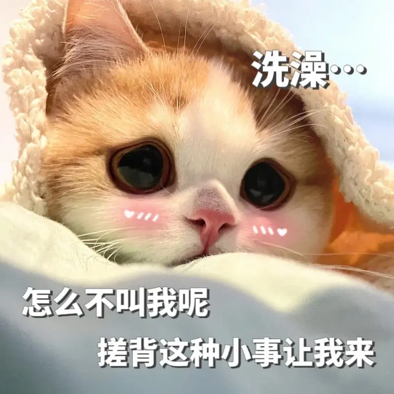 洗澡…怎么不叫我呢,搓澡这种小事让我来#猫咪表情包#表情包-抖音