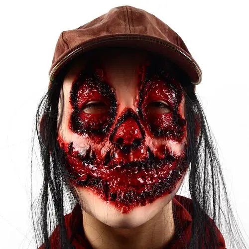 万圣节鬼节恐怖假发鬼脸仿真血浆吓人搞怪鬼脸恶魔鬼屋派对装扮逼真