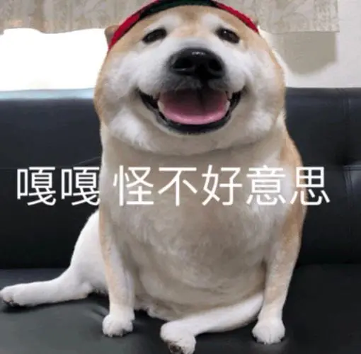 嘎嘎怪不好意思的(大嘴狗表情包)