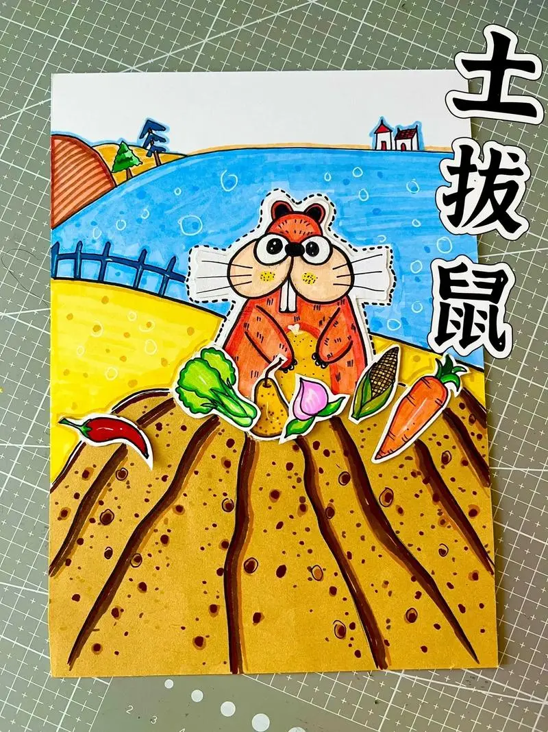 可爱的土拨鼠|马克笔手绘卡通简笔画教程渐凉的秋天来临,可爱的-抖