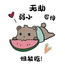 可爱小熊西瓜弱小无助还能吃表情包
