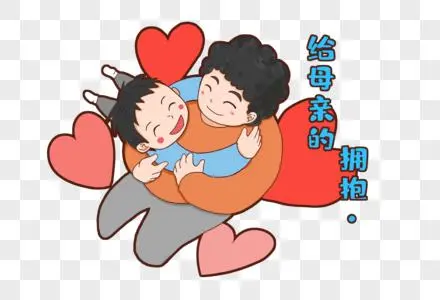 妈妈男孩卡通图片