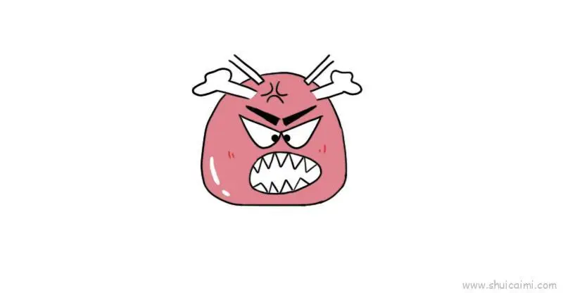 生气表情儿童画怎么画生气表情简笔画步骤