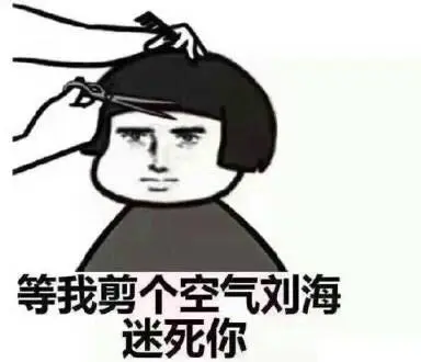 剪头发空气刘海表情包