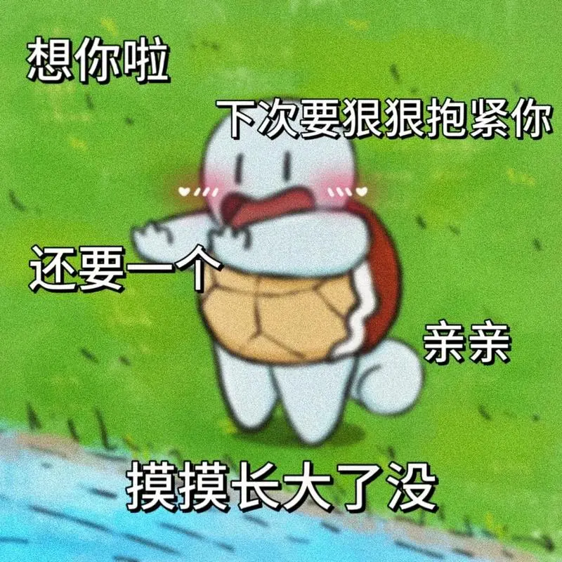 想你啦想要和你亲亲抱抱#情侣表情包#杰尼龟#表情包-抖音