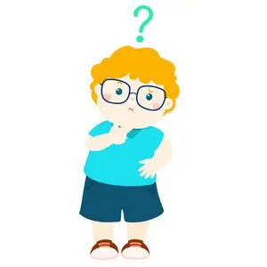 小男孩迷惑卡通人物矢量照片