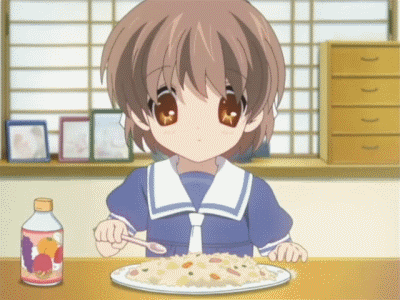 【clannad】在吃饭的汐,二次元,动漫,动态,gif,萌图,可爱,现在开始发